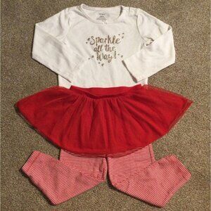 24M VGUC Carter's 2PC Holiday Tutu Outfit